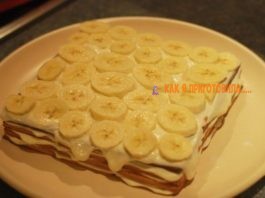 Обалденный торт с бананами без выпечки