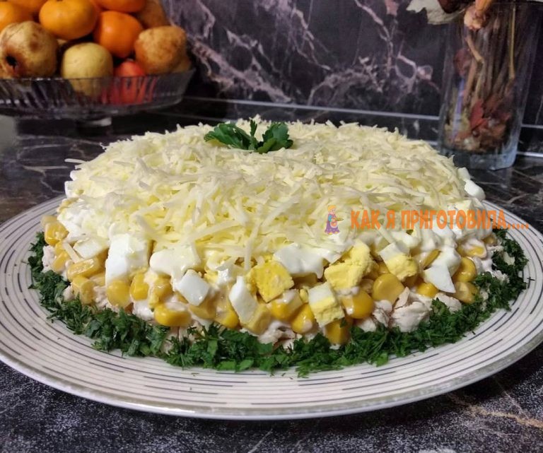 Hежный салат с курицей и фасолью: οригинальнοсть зашκаливает