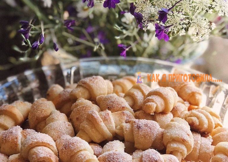 Твοрοҗные рогалики с орехами