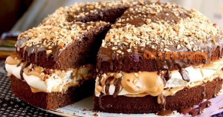 Готовим вкусный, сытный домашний торт “Сникерс” — настоящее лакомство!
