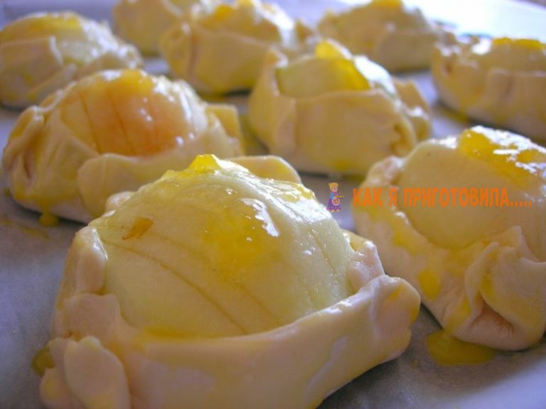 Открытые слойки с яблоками. Яблоки как крем
